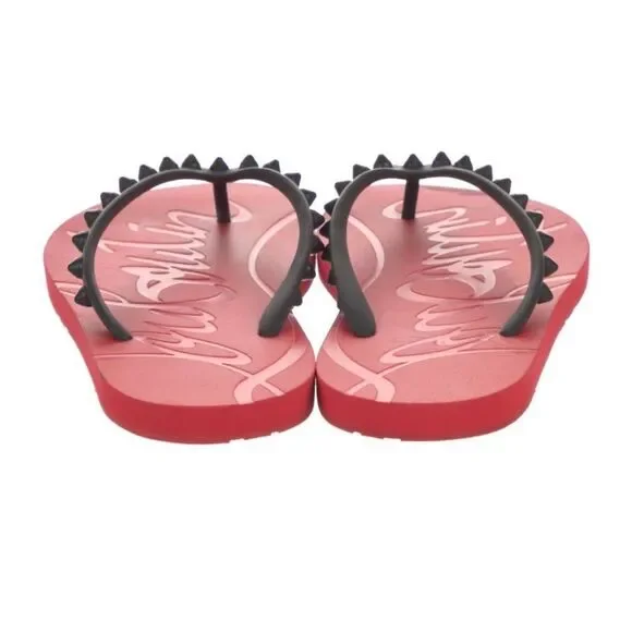 Christian Louboutin Red and Black Sandals - Picture 5 of 6